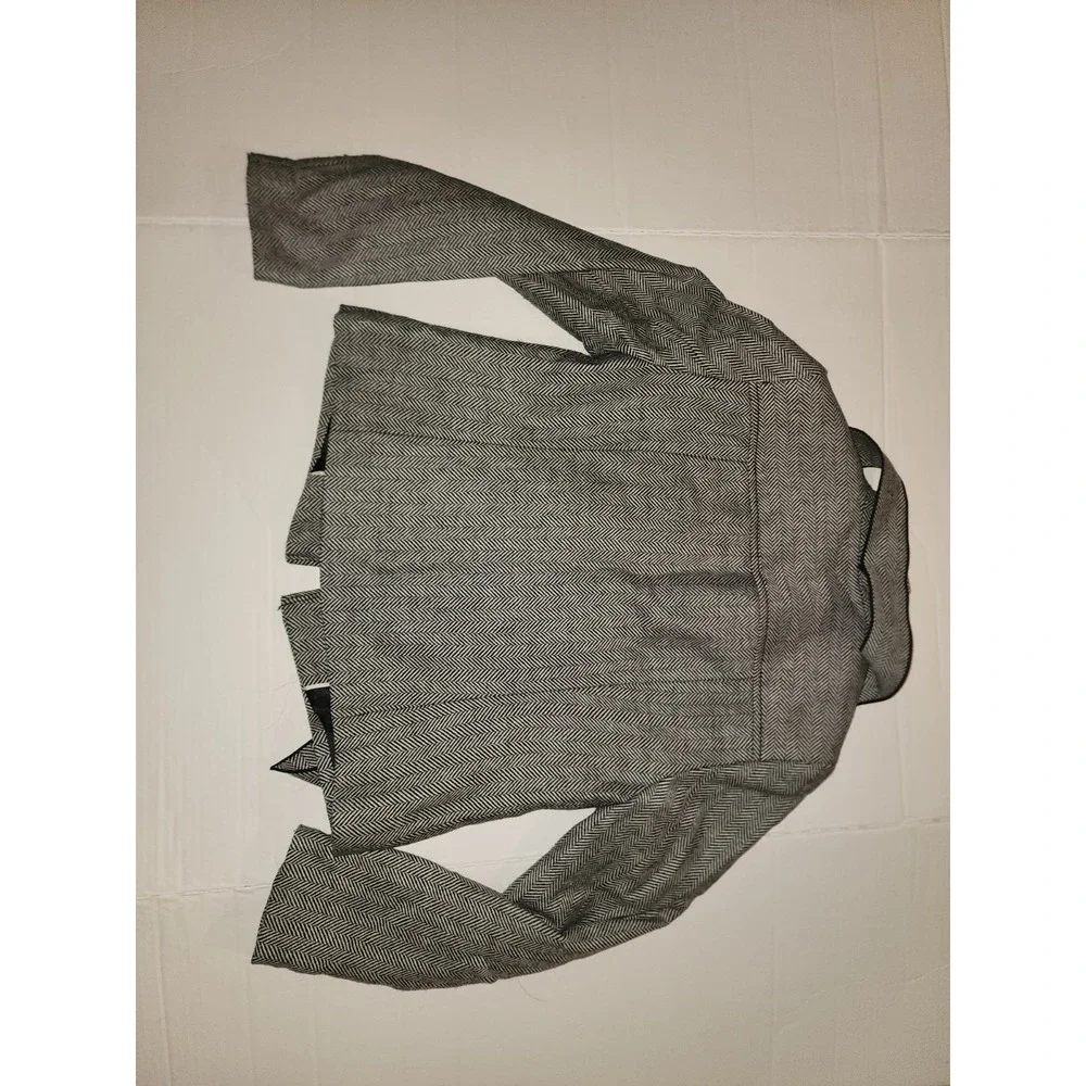 Banana Republic Women Gray Wool Herringbone Blazer sz 0 Petite, Old Money Work